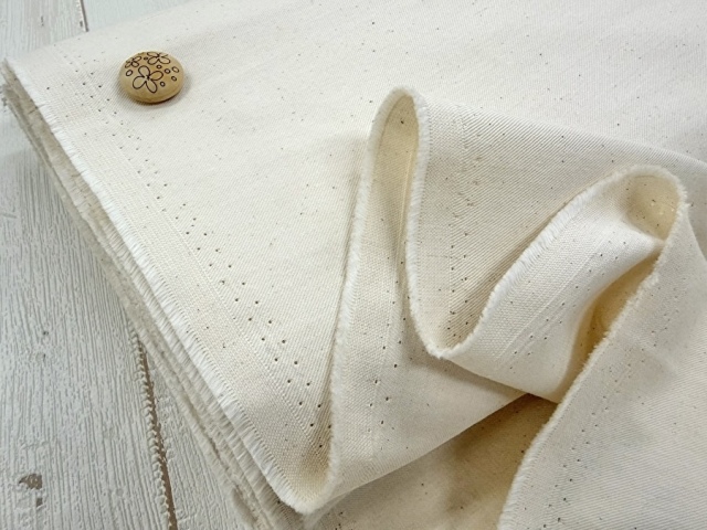 【反売り】  コットンスレーキ　生成り(カス残し)系[ 幅１２０ｃｍ×約８.５ｍ ]