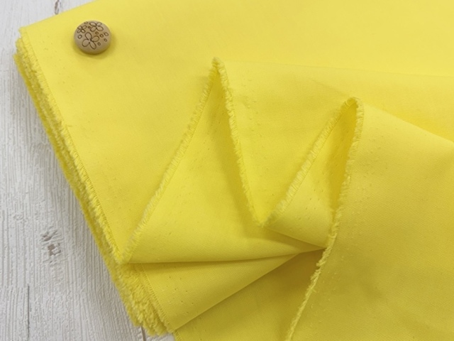 【反売り】　ワイド幅  ポリエステル/コットンGポプリン　 レモンイエロー系[ 幅１５０ｃｍ×約５.５ｍ ]