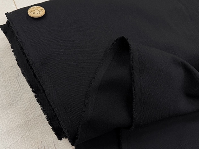 【反売り】  Ｔ／Ｒ 裏起毛やわらかツイル風　 ブラック系[ 幅１１０ｃｍ×約８.５ｍ巻 ]