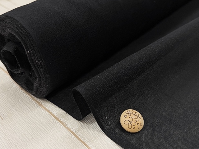 【反売り】  約９０cm幅　[普通地タイプ] 織物接着芯　ブラック系 [ 幅９０ｃｍ×約１４ｍ巻 ]