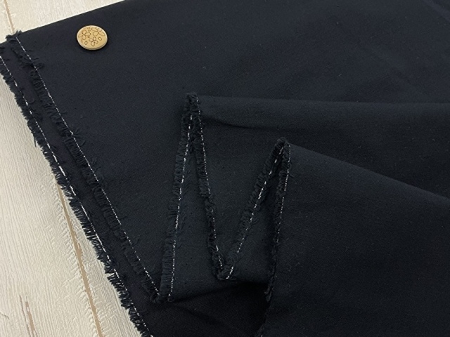 【反売り】　ワイド幅  コットンリネン ポプリン　  ダークネイビー系[ 幅１４８ｃｍ×約５.５ｍ ]