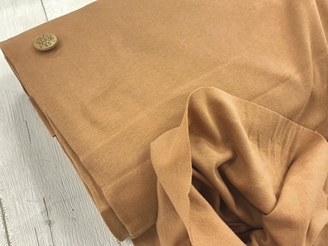 訳あり！【反売り】約３８ｃｍ輪　フライスニット　ソフトグレイッシュオレンジ系 [ 約３８ｃｍの輪 ( 約７６ｃｍ幅 )×約７.５ｍ巻 ］