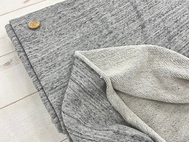 現品処分！  霜降り調裏毛ニット　杢グレー系 [ 幅１９０ｃｍ×約２ｍ ］