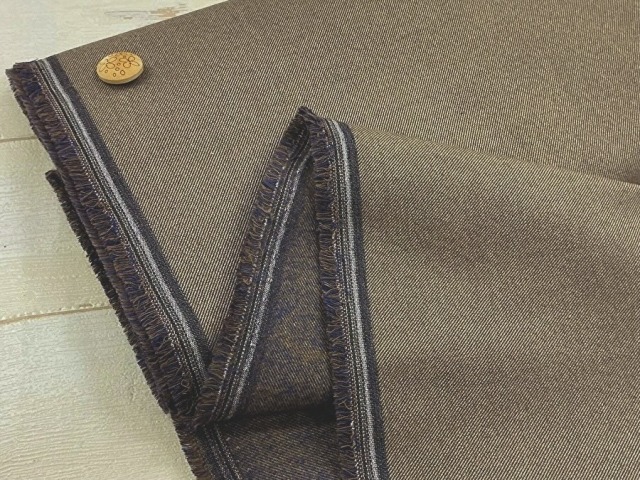 【反売り】SOFTTHERMO(ソフトサーモ) ツーウェイ裏起毛ストレッチツイル『Mix Chambray(ミックスシャンブレー)』モカパープル系[ 幅１３５ｃｍ×約(１.８ｍ＋０.８ｍ) ]
