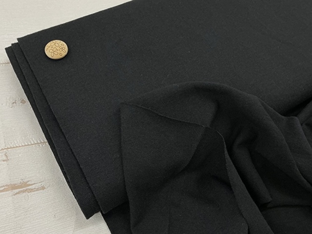 【反売り】約９０ｃｍ輪　１８/１デキシー天竺ニット　ブラック系 [ 約９０ｃｍの輪 ( 約１８０ｃｍ幅 ) ×約３.５ｍ ］
