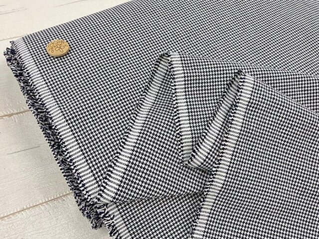 【反売り】千鳥格子コットン　パープルネイビー系[ 幅１１０ｃｍ×約６ｍ ]