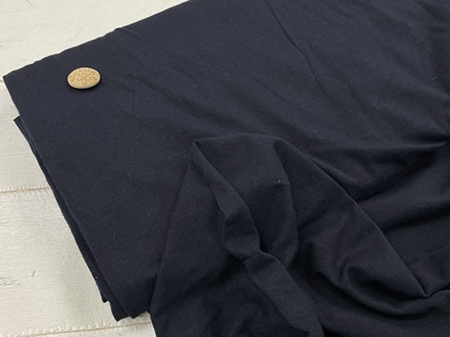 【反売り】３０/- ナチュラルソフト天竺ニット　ネイビー系 [ 幅１５５ｃｍ×約３.５ｍ ］