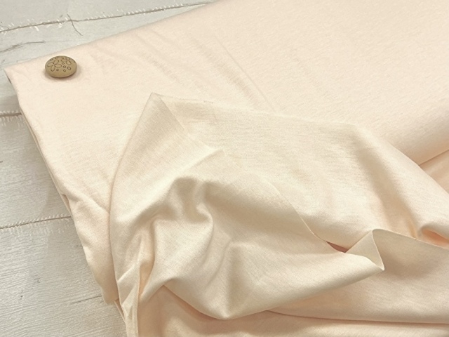 【反売り】６０/コンパクトコットン  TAKUMIスムースニット　　ペールピーチ系 [ 約１５０ｃｍ ×約(３ｍ＋２ｍ＋１ｍ) ］