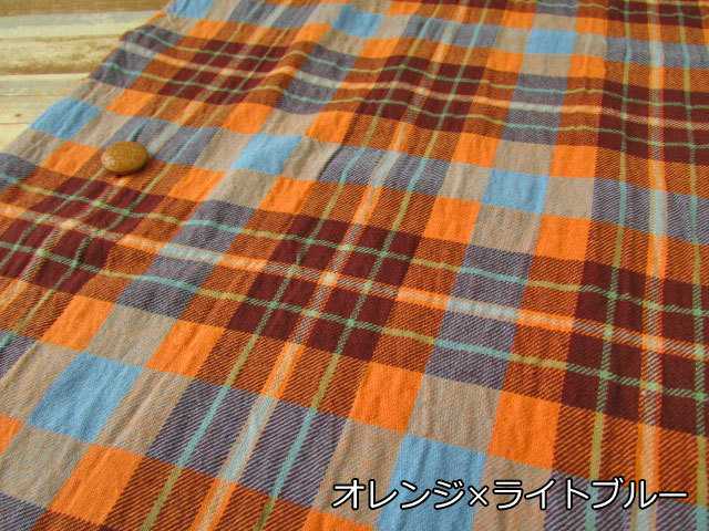 先染めチェックジャケット　オレンジ 先染めチェックジャケットオレンジ