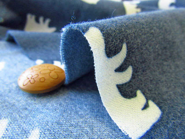 フランネルプリント/両面起毛】 シルエット☆しろくまさん