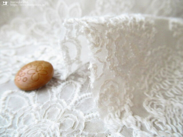 コットン ローン 】フラワーモチーフ【 コードレース＊刺繍 】 