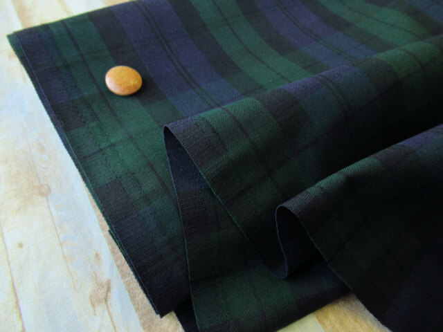 【反売り】　幅１５０ｃｍ・Ｔ/Wトロピカルクロス　ブラックウォッチ系　[ メーター選択制 ]