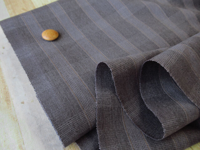 【反売り】　幅１５０ｃｍ・Ｔ/Wトロピカルクロスチェック　ラベンダーグレー系　[ メーター選択制 ]