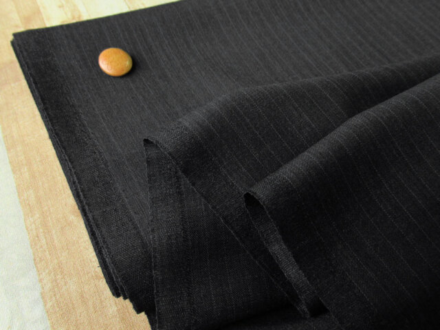 【反売り】　Ｔ/Wピンストライプギャバジン　杢チャコール系[ 幅１５０ｃｍ×約４ｍ ]