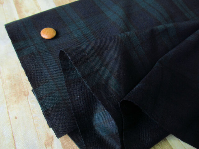 【反売り】　幅１５０ｃｍ・Ｔ/Wブラックウォッチギャバジン　ブラックウォッチ系　[ メーター選択制 ]