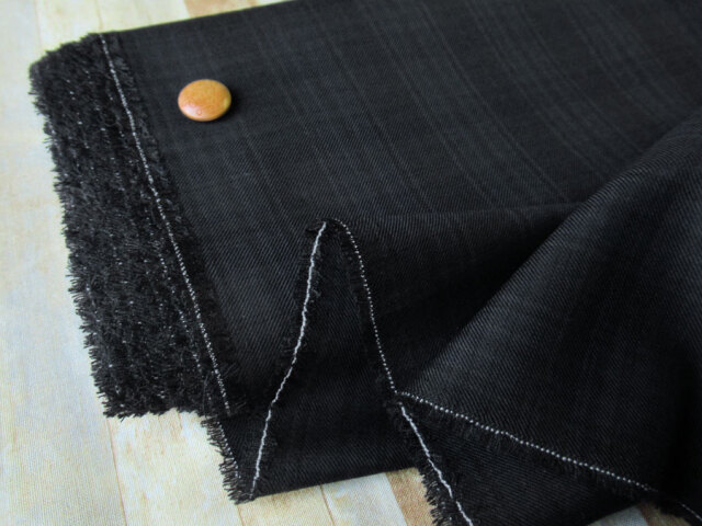 【反売り】　Ｔ/Wチェックギャバジン　チャコールブラック系[ 幅１５０ｃｍ×約３ｍ ]