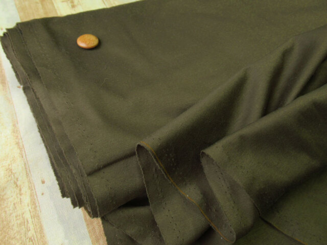 反売り】 上品な光沢のあるスムースニット オリーブグリーン系[ 幅