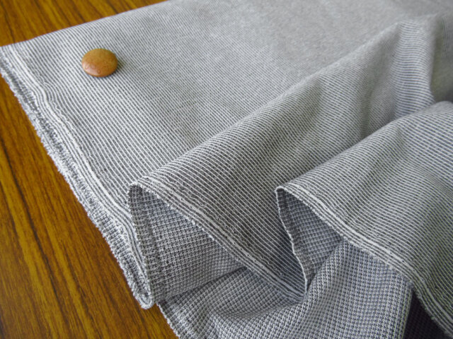 現品処分！　コードレーン風ポリエステルニット　杢グレー系 [ 幅１５０ｃｍ×約２ｍ巻 ]