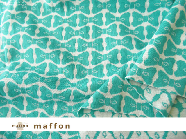 maffon (マフォン) 】 約75cm幅 リバーシブルジャガード接結ニット