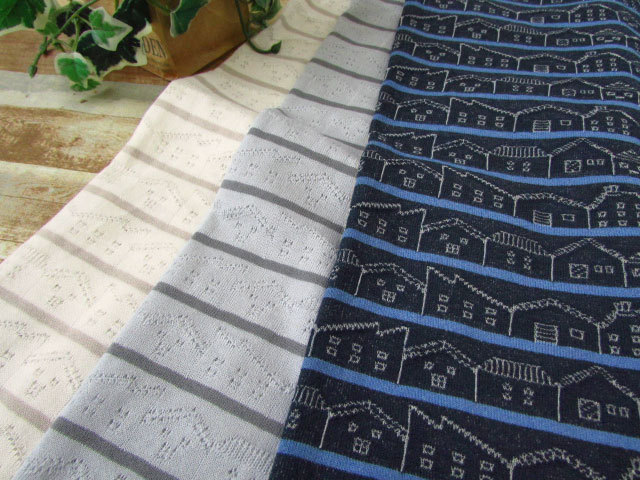 【デッドストック反】ジャガードボーダーニット　『 ハウス◇ボーダー 』