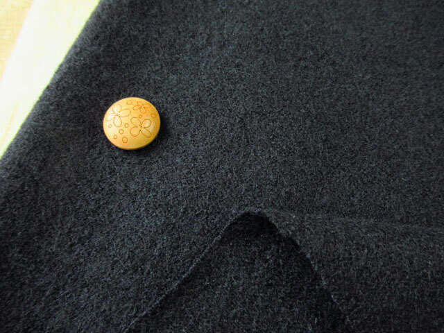 デッドストック反】 ウール混梨地ニット ブラック