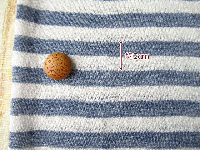 アパレル使用反】 リネン100％天竺ボーダーニット 杢サックスブルー