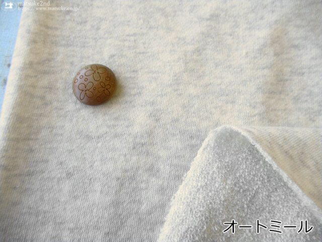 パン柄の裏毛ニット デッドストック反】C／Nガーゼ裏毛ニット≪タンブラー加工≫