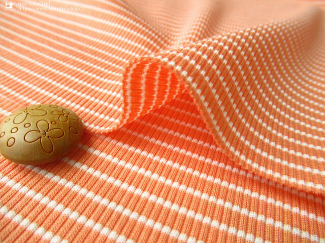 デッドストック反】 ～コットンライクポリエステル～細ボーダーテレコ