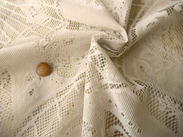 アパレル使用反】パネル柄半円透かしレース【パネル柄】ライト