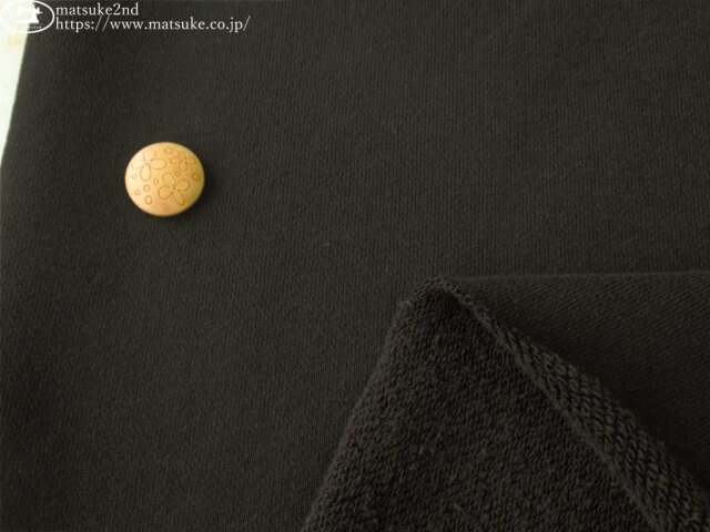 パン柄　裏毛ニット アパレル使用反】 コットン30/7裏毛ニット すみぐろ