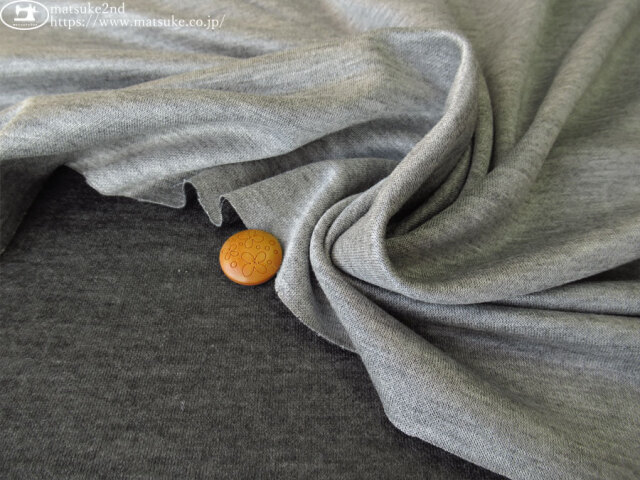 デッドストック反】 やわらかダブルフェイスニット 杢グレー×杢チャコール