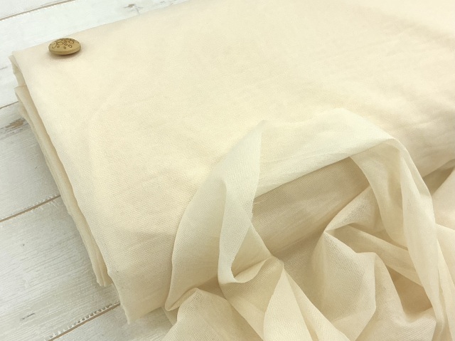 【反売り】  [やや薄手タイプ] ざっくり織物接着芯　アイボリー系 [ 幅１２０ｃｍ×約２１ｍ巻 ]