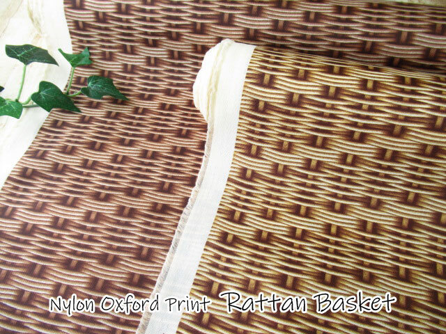 撥水ナイロンオックスプリント】 ラタンバスケット