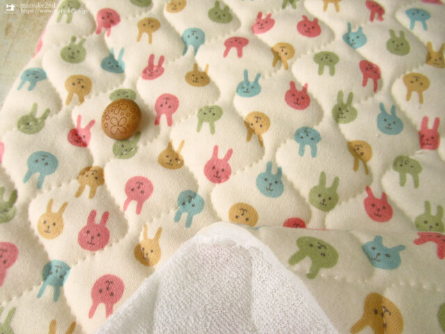 ベビーキルト＊裏パイルスムースキルト 】 にこにこ☆うさぴょん