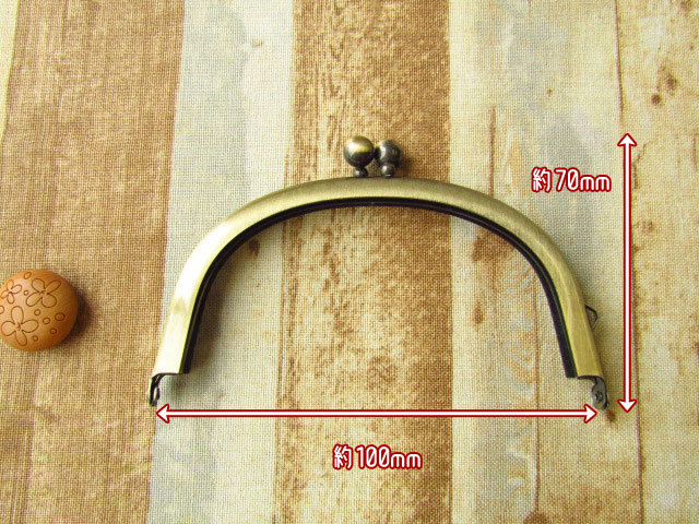 【希少・フランス製】アンティーク がま口金具 プチポアン用サンプル 100年前 希少・フランス製】アンティーク がま口金具 プチポアン用