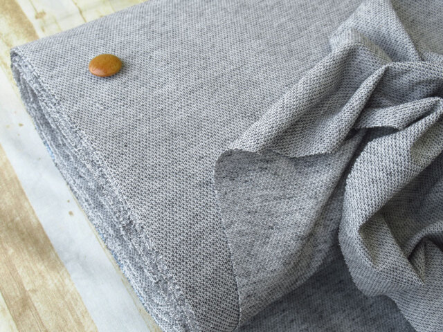 【反売り】　カノコジャガードニット　杢ライトグレー系[ 幅１３５ｃｍ×約１５ｍ ]