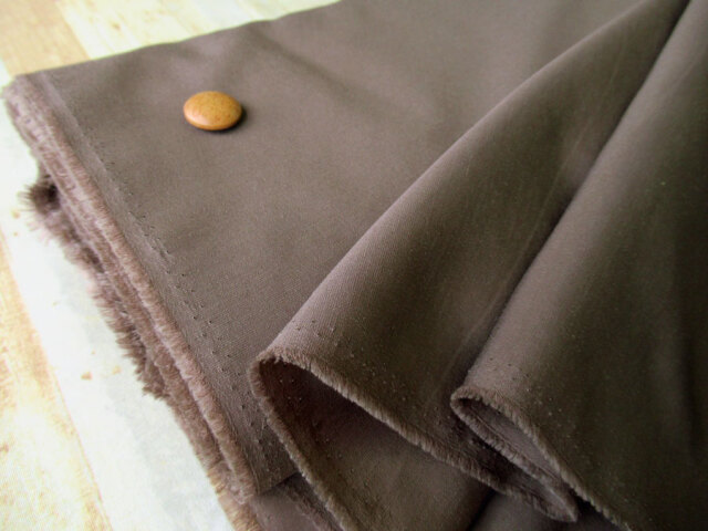 【反売り】　ヴィンテージ風ポリエステルクロス　ダークモカ系[ 幅１４０ｃｍ×約１５ｍ巻 ]