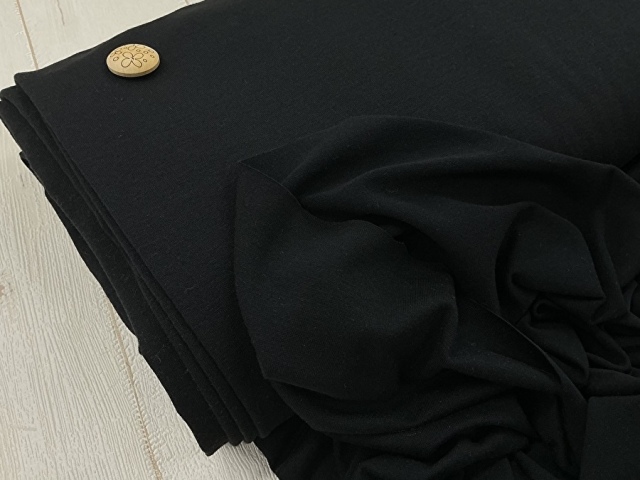 【反売り】　やわらか天竺ニット　ブラック系[ 幅１７５ｃｍ×約８.５ｍ巻 ]