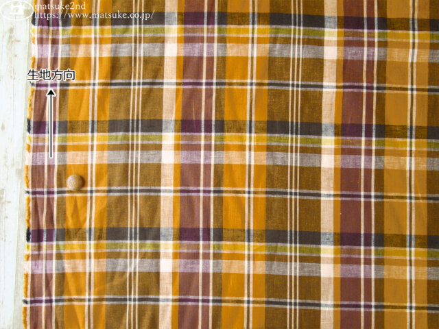 お買い得！ 映えるビッグチェック柄！薄手コットンリネンキャンバス