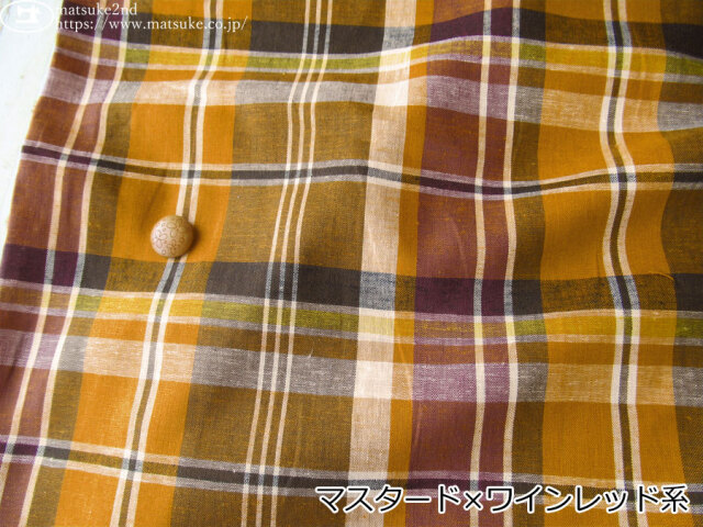 お買い得！ 映えるビッグチェック柄！薄手コットンリネンキャンバス