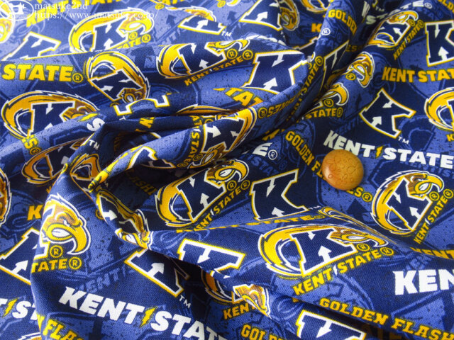 【関税込】 ロゴ コットン フード - ブルー お買い得！【コットン USAプリント】 Kent State golden flashes