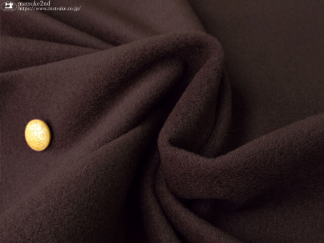 アパレル使用反】コートやジャケットなどに！ウールモッサ ダークブラウン
