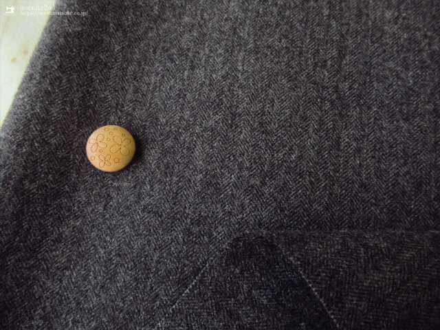 アパレル使用反】NIKKE ウール100％ ヘリンボーン チャコールグレー