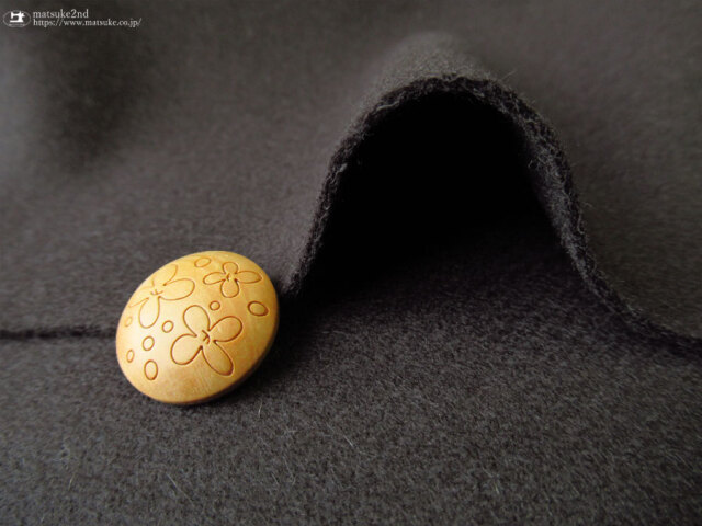 アパレル使用反】 ウール混1/14起毛メルトン ダークチャコール