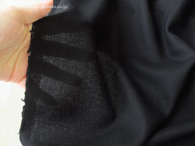 アパレル使用反】 強撚ウールジョーゼット ブラック