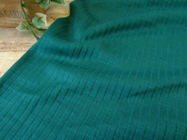【デッドストック反】　ウール混針抜きニット　ピーコックグリーン