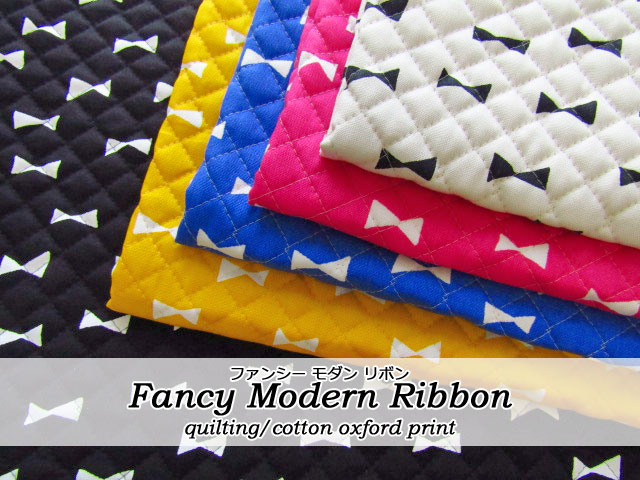 ２回目の再入荷！【キルティング】　＊Fancy Modern Ribbon＊( ファンシー モダン リボン)　【コットン オックス】