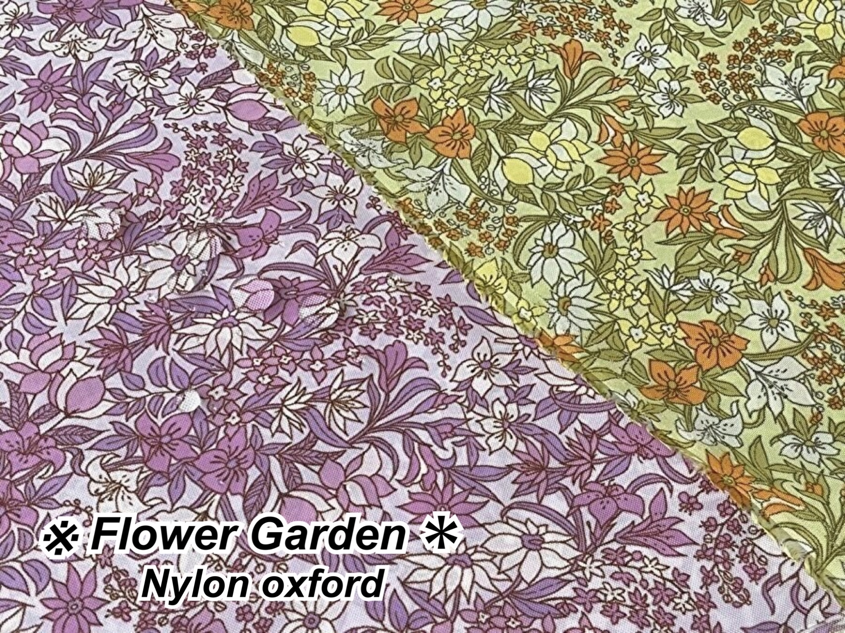 【撥水ナイロンオックスプリント】　＊ Flower Garden ＊