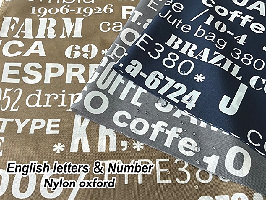 【撥水ナイロンオックスプリント】　English letters ＆ Number