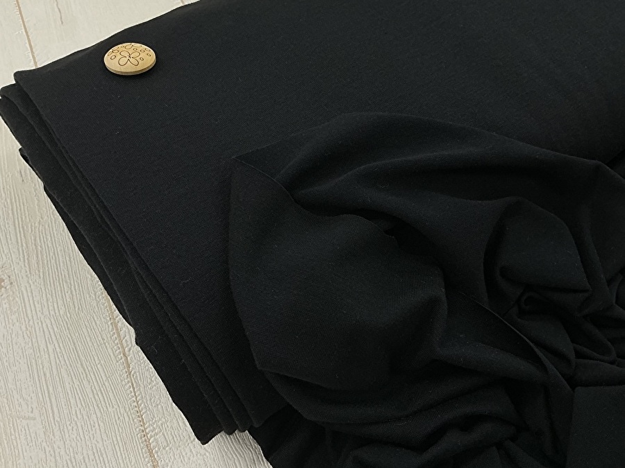 【反売り】　やわらか天竺ニット　ブラック系[ 幅１７５ｃｍ×約８.５ｍ巻 ]